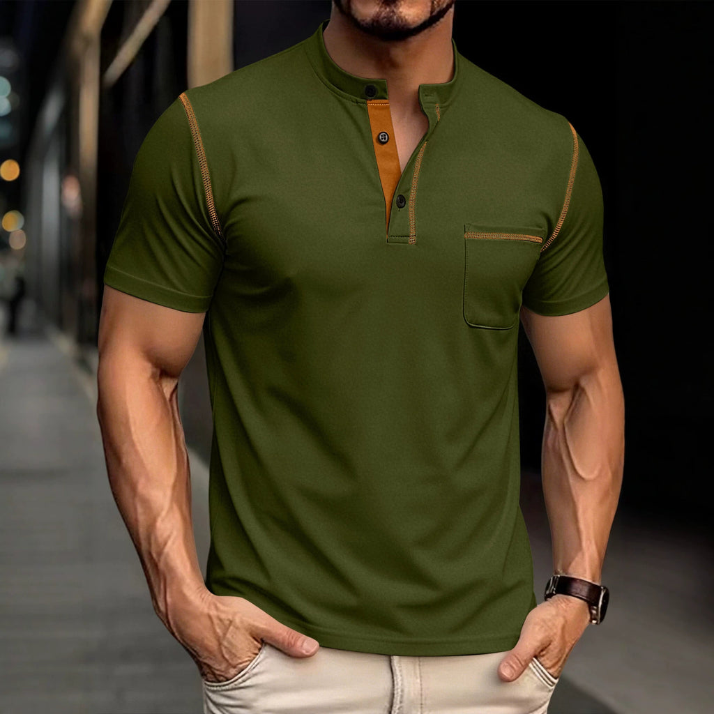 Col Henley pour hommes à la frontière