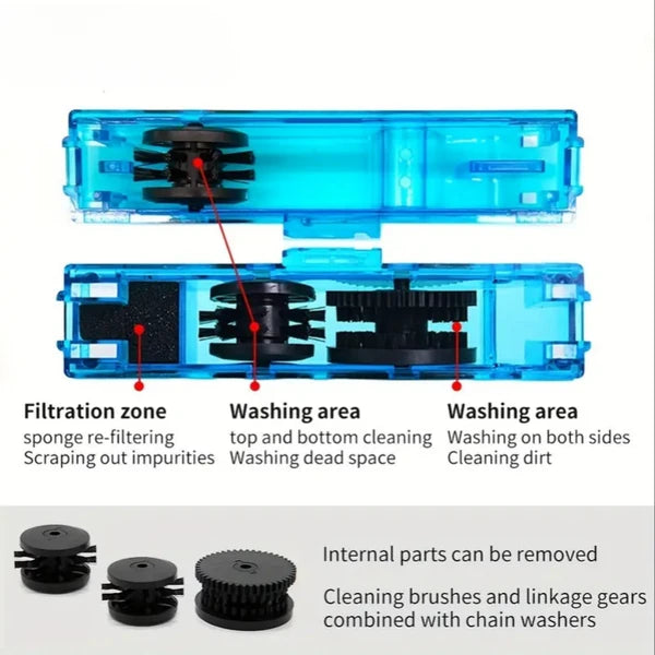 Brosse à chaîne 3D - Protégez votre chaîne de vélo MTB avec outil de lavage facile et huile A