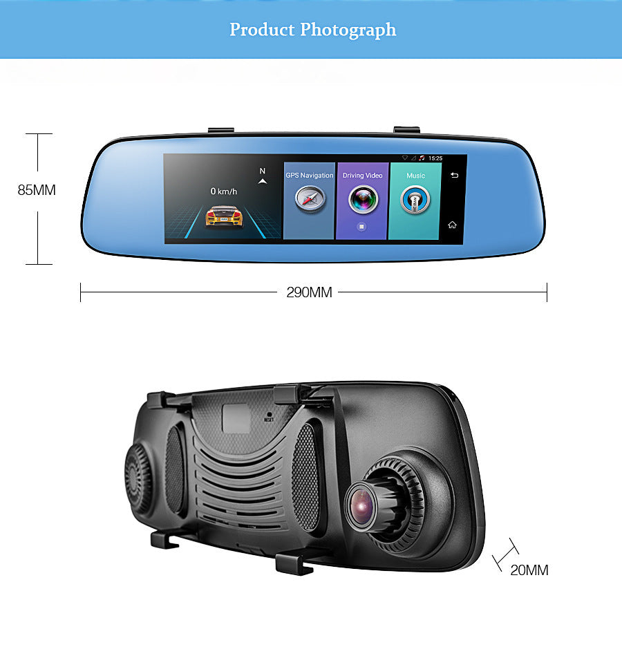 8 pouces 4G miroir de cloud Android conduire enregistreur