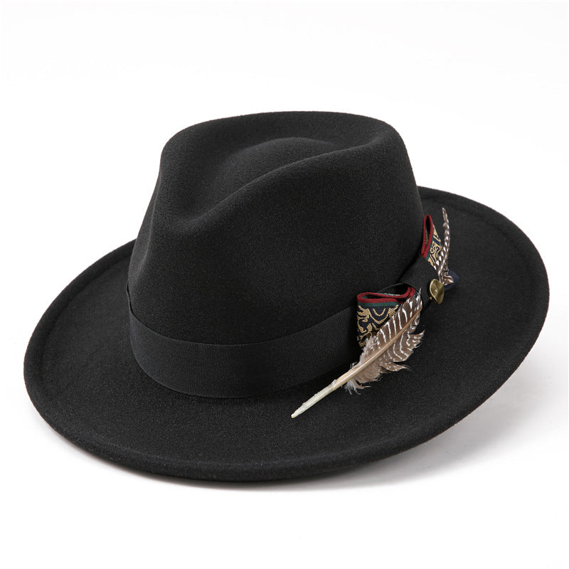 Chapeau élégant en laine pour hommes haut de gamme