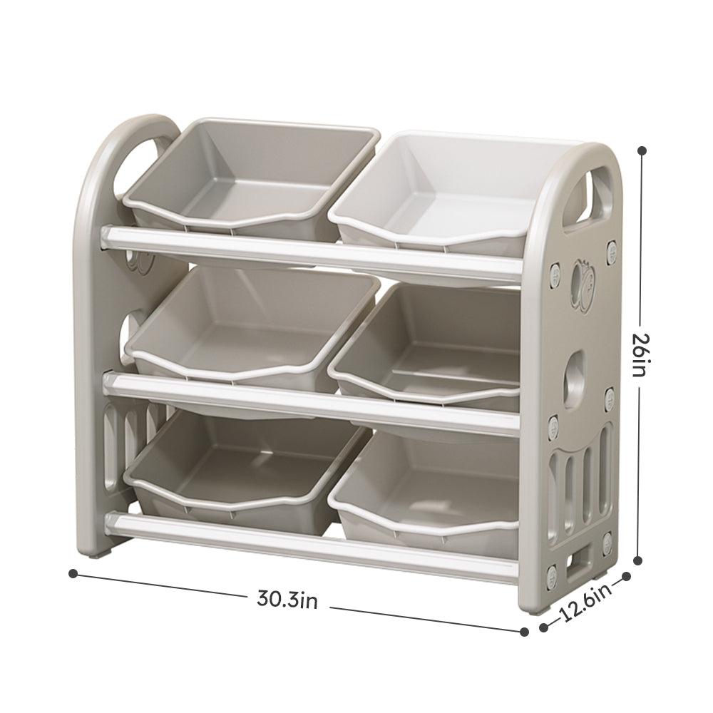 Organisateur de rangement de jouets pour enfants avec 6 bacs