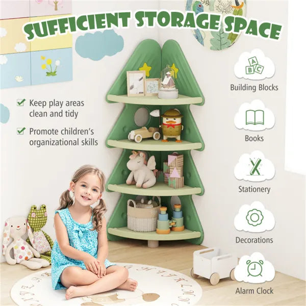 4-Tier Enfants de Noël Tree Corner Bibliothèque