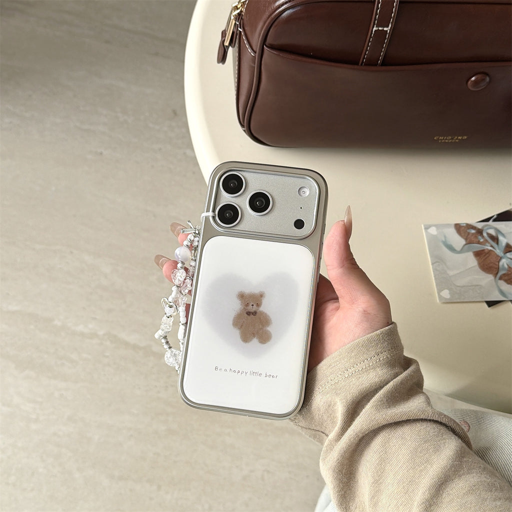 Style coréen Electroplated Little Bear Telephone Case Niche Design