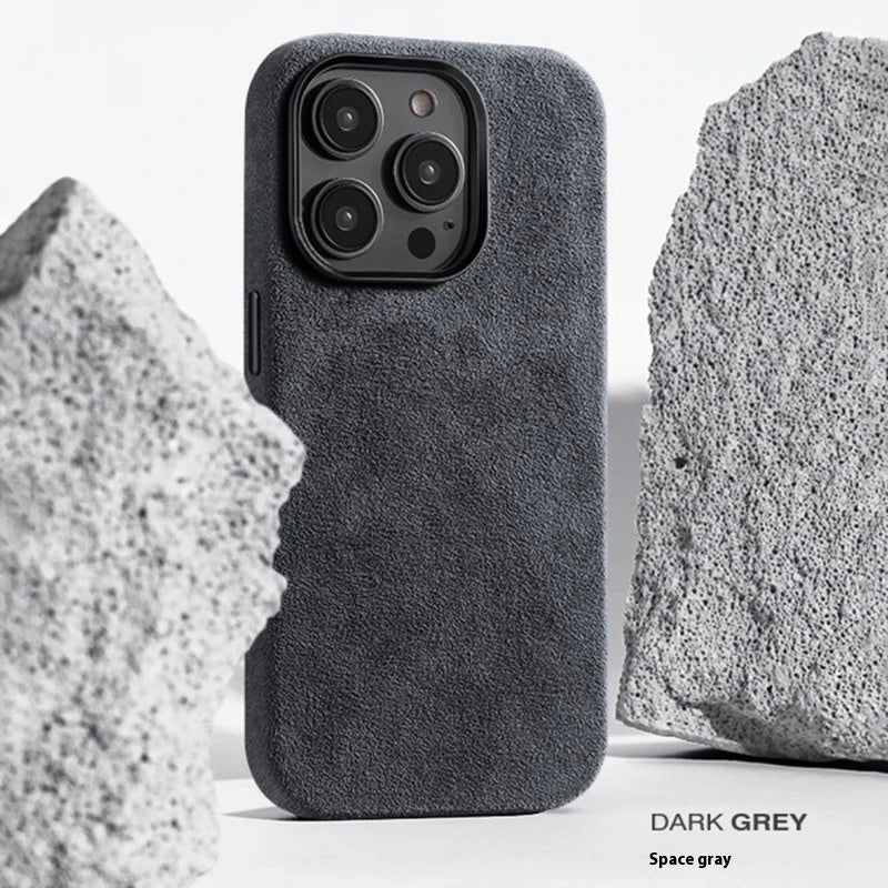 Alcantara Suede Cas de téléphone magnétique tout compris hommes et femmes
