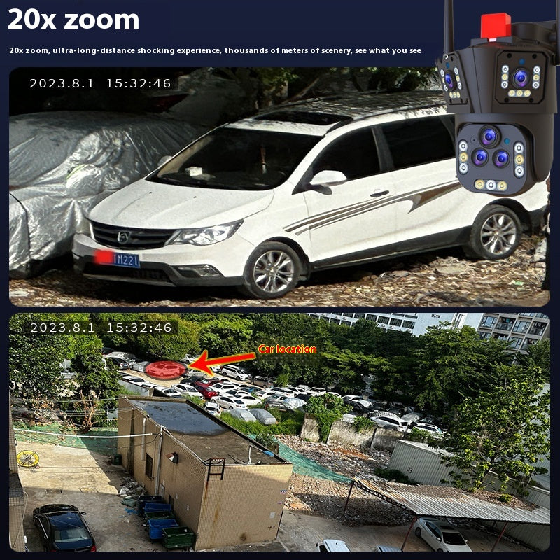 4 Millions Trois caméras de surveillance d'écran Moniteurs extérieurs