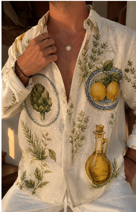 Chemise surdimensionnée Artichaut & Lemon Print