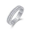 S925 Argent 2.4g Anneau de Moissanite plaqué platine