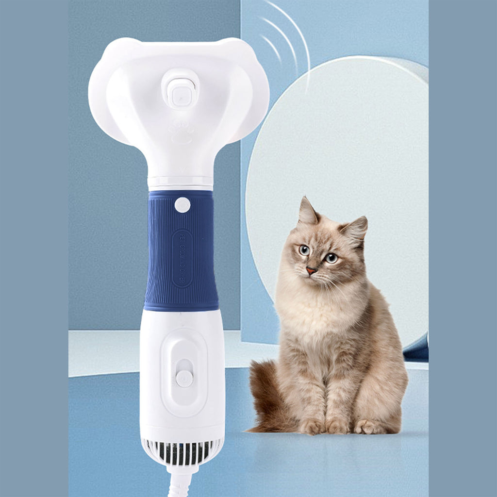 Sèche-cheveux pour animaux de compagnie avec brosse slicker faible bruit 600W 3 température réglable 3 en 1