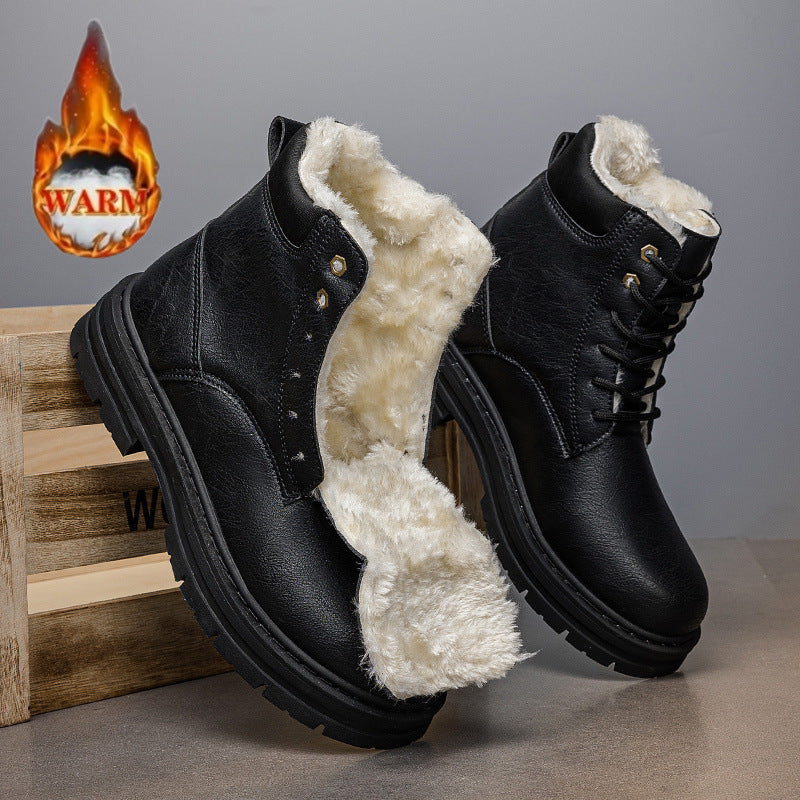 Hommes Chaud hiver Western Bottes de cowboy avec une grosse semelle dans un style rétro