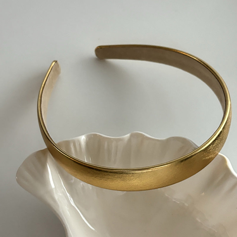 Silver Shiny Thin Surface Hair Hoop for Women