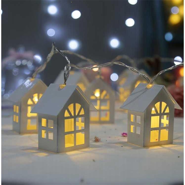 2M 10pcs LED sapin de Noël Maison Style Fairy Light Led Chaîne mariage natal Garland Année