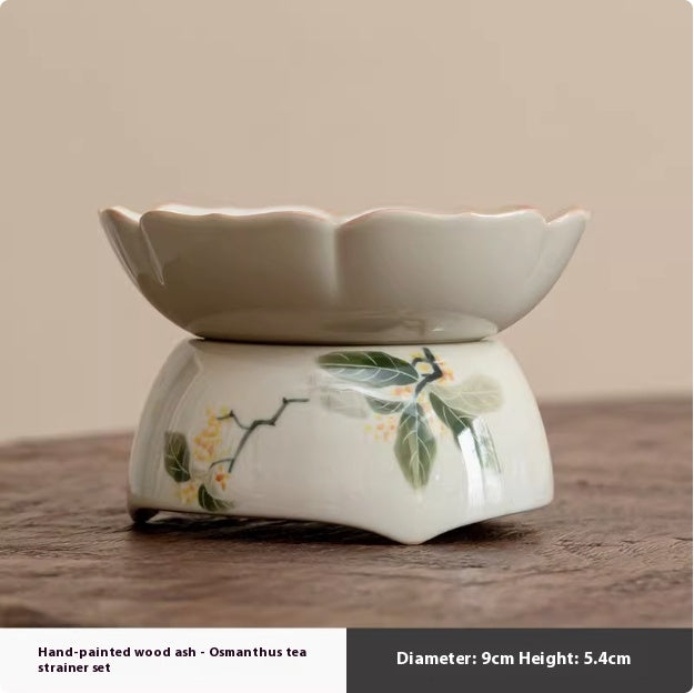 Ensemble de thé en céramique Osmanthus peint à la main
