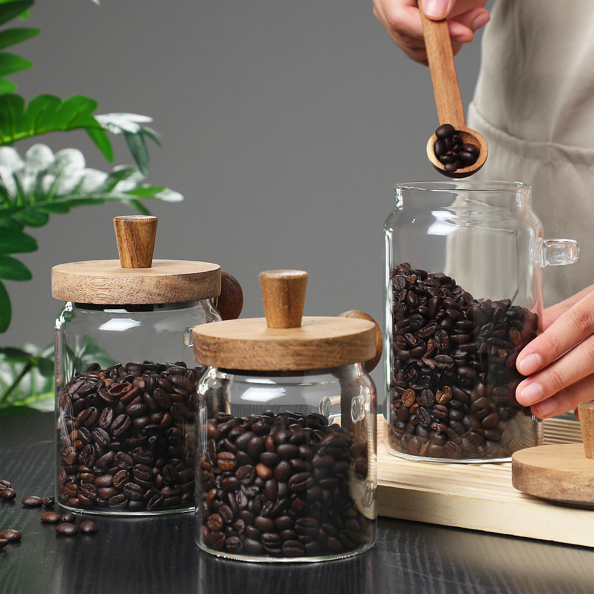1 Pcs 25 Pots de café en verre OZ avec cuillères
