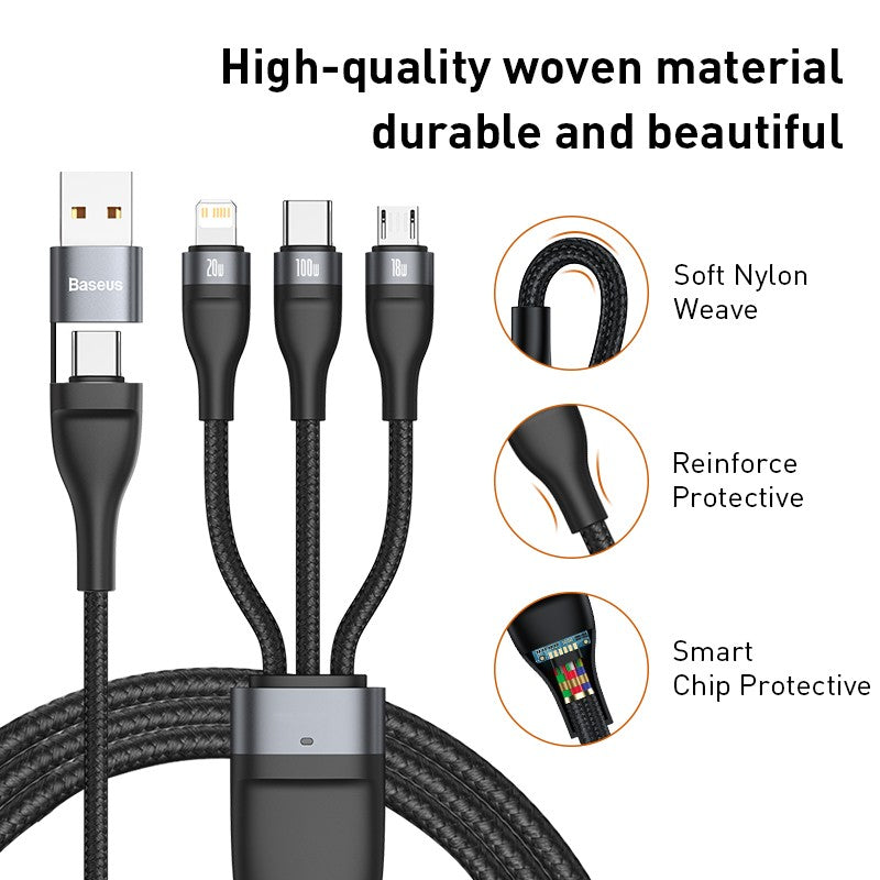 3 en 1 câble USB C pour IPhone 14 Pro 11 câble chargeur 100W