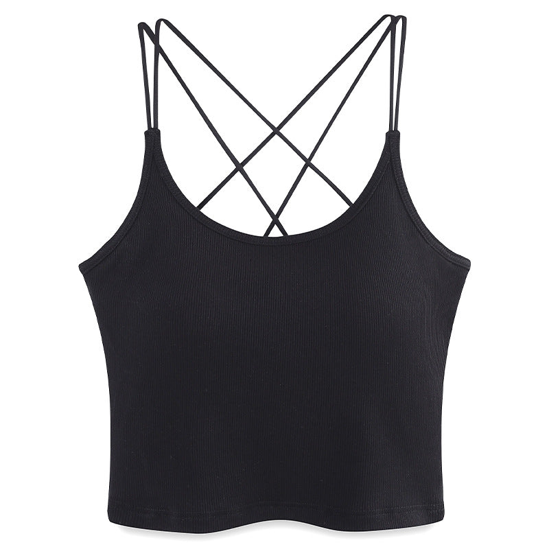 Été Sexy Chaud étourdissant Cross back Sheer sanglé Back beauté Camisole
