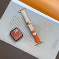 Bracelet en cuir beige orange
