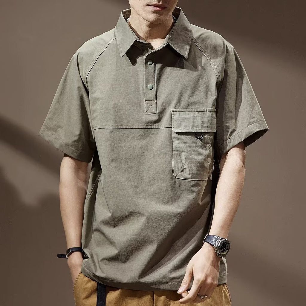 T-shirt tendance Lapel rétro homme