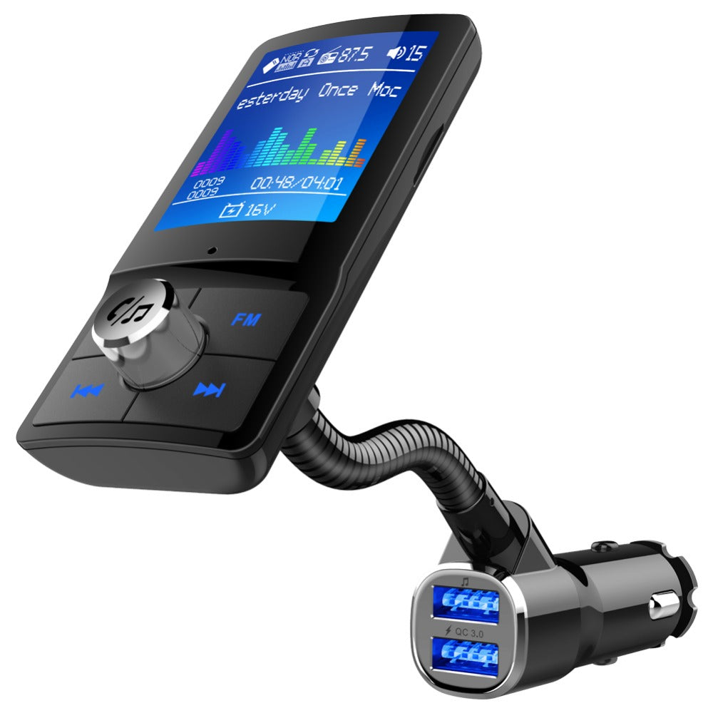 QC3.0 Téléphone mains libres Bluetooth émetteur MP3fm