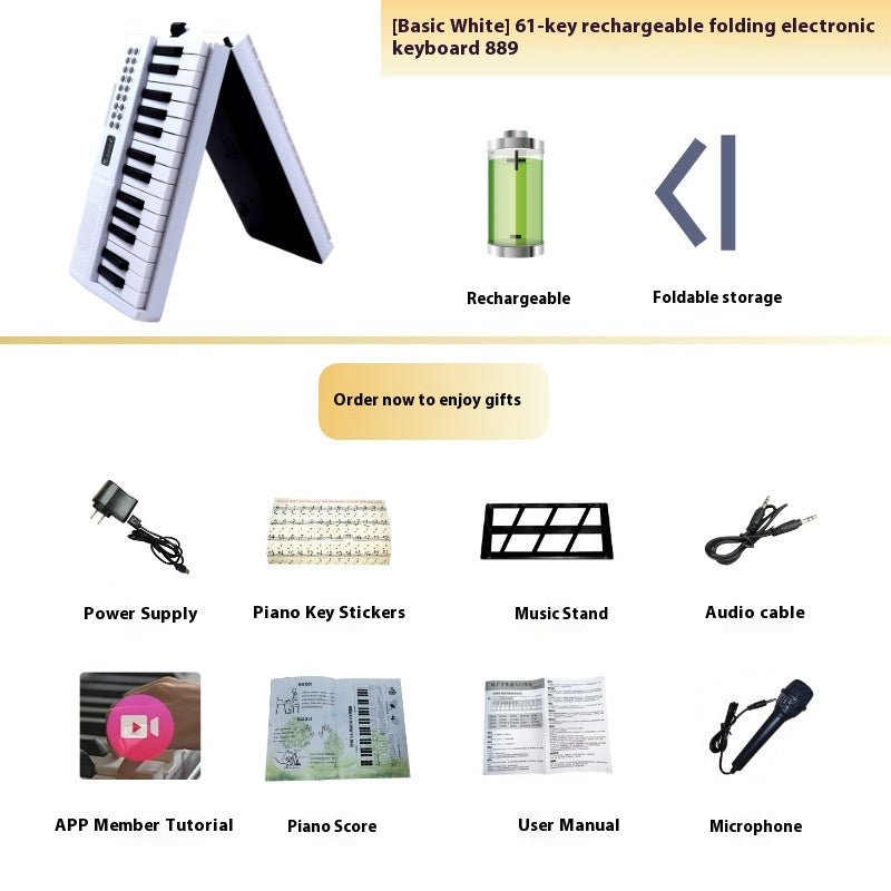 Chargement Portable Smart pliage 61 Piano à clé