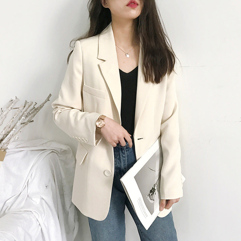 Veste à manches longues pour femmes en couleur unie