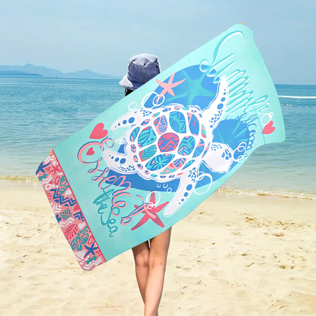 Serviette de bain de plage Microfibre à séchage rapide Velvet double face