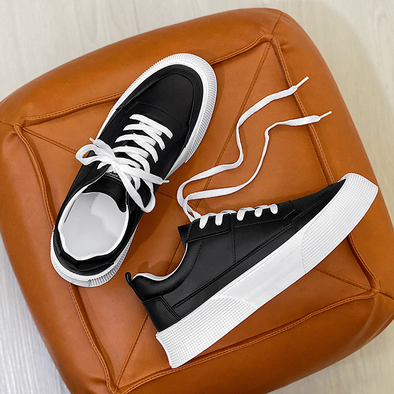 Hommes Sports Hauteur Augmenter Loisirs Couleur Solide Chaussures de plateau de fond épais