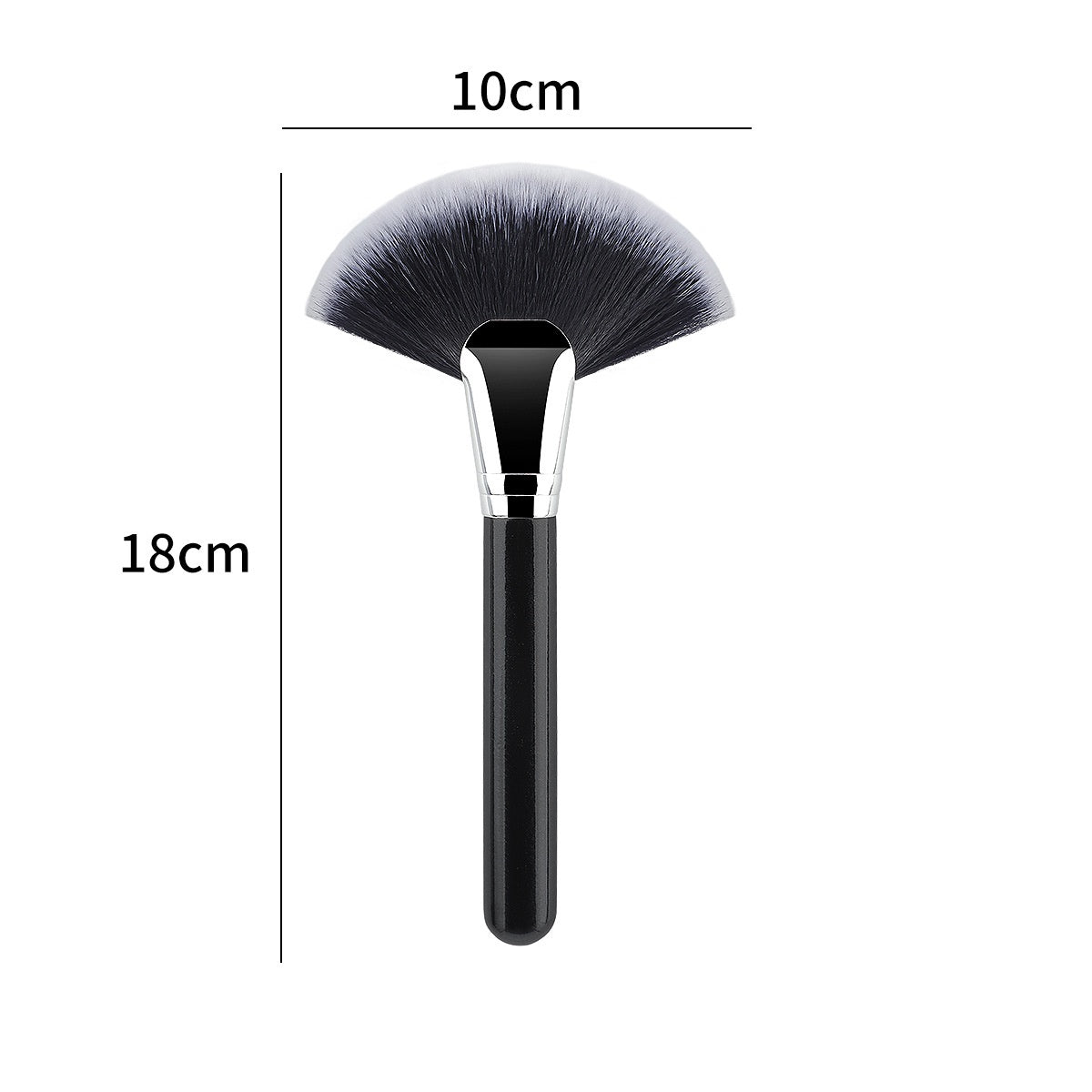 Brosse haute lumière en forme d'éventail avec bristles en fibre fine