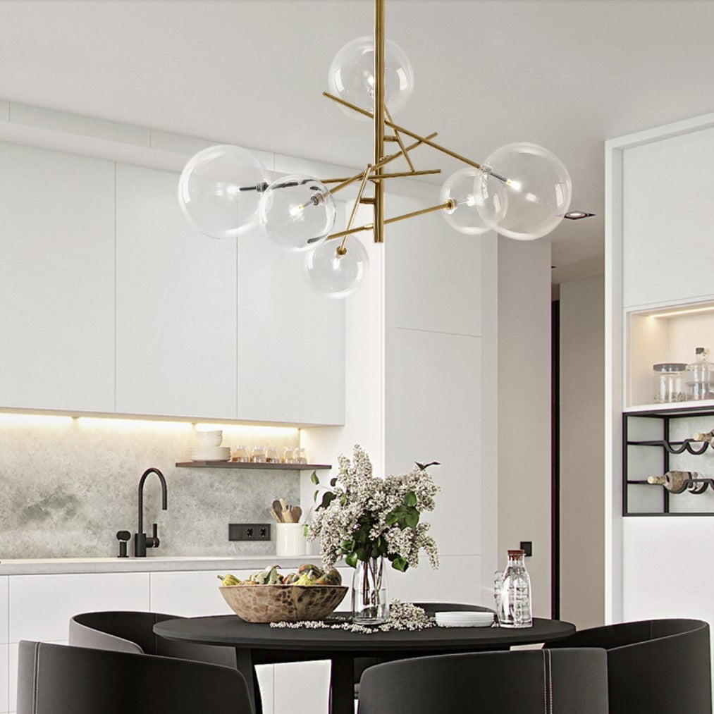 Lustre en verre multi-têtes pour le lobby ou salon
