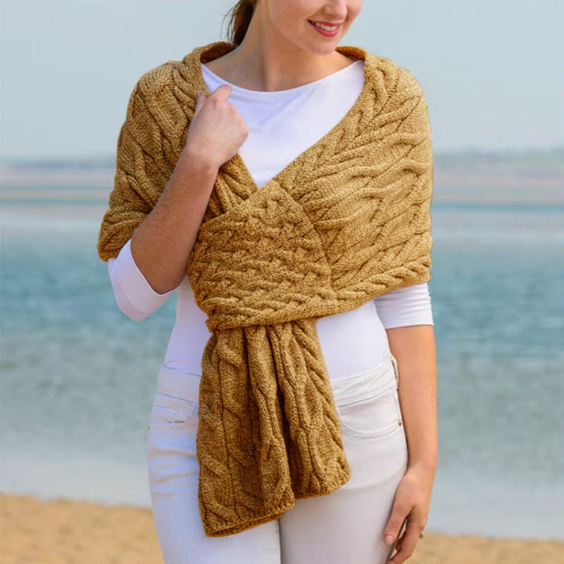 Fashionable femmes tricoté écharpe de châle