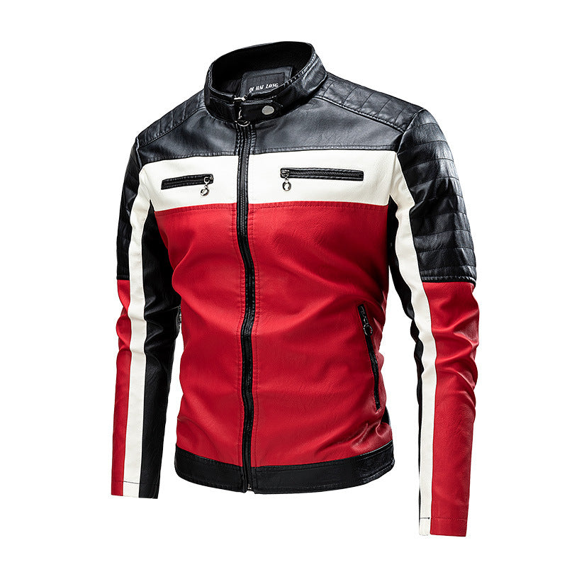 Veste en cuir chaud retro pour homme