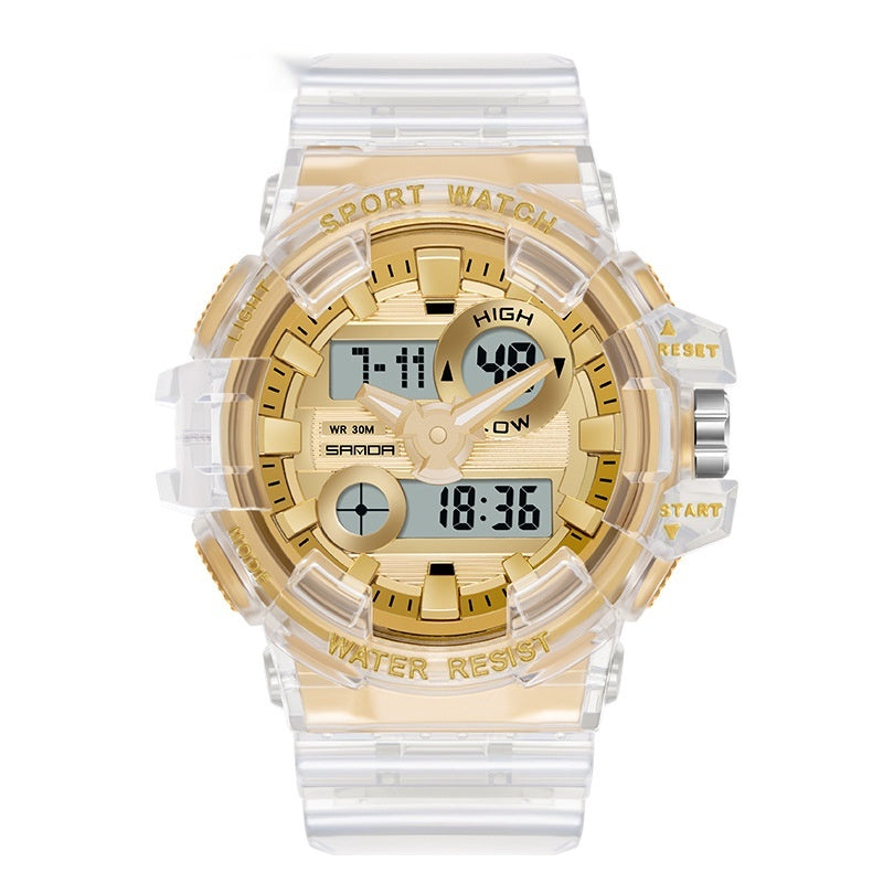 Trendy Sports Montre électronique Mode Double affichage Grand Cadran Lumineux Imperméable Unise