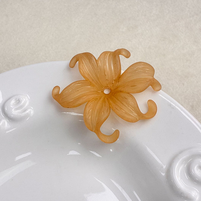Matte Acrylic Curled Petal Iris Charms