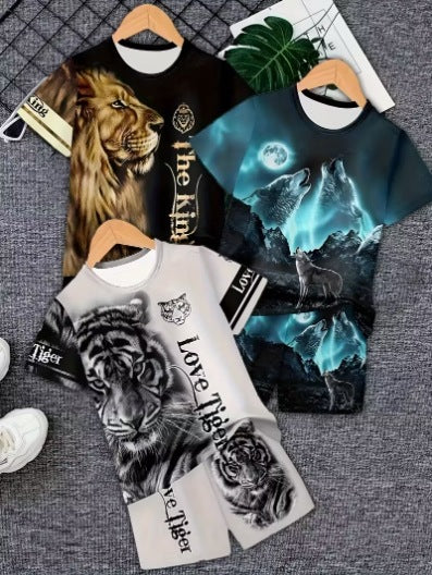 Enfants Vêtements Garçons Manches courtes Col d'équipage T-shirt et shorts 3 pièces