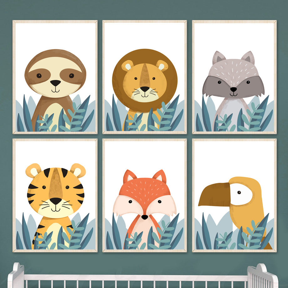 Wild Jungle animal art poster toile peinture