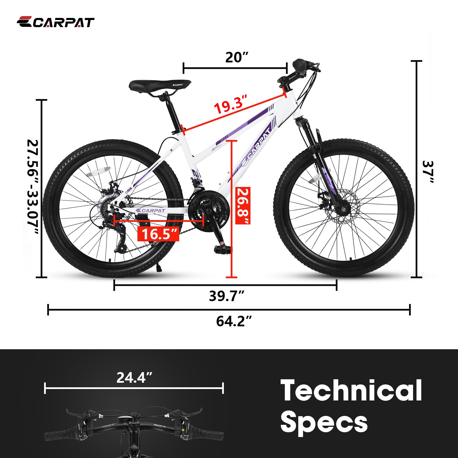 S24103 24 pouces VTT pour adolescents filles femmes