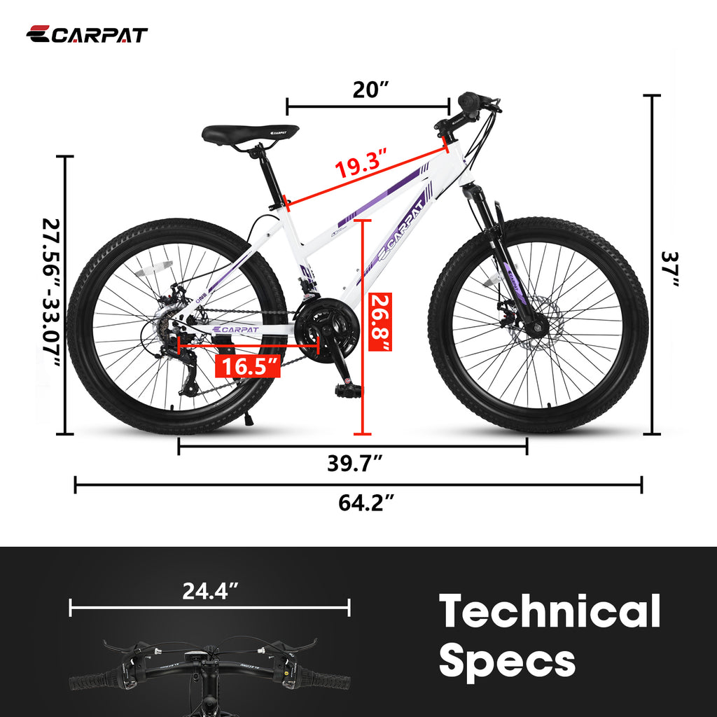 S24103 24 pouces VTT pour adolescents filles femmes