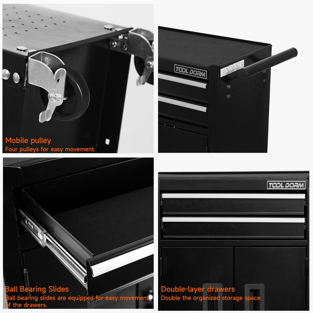 Uniquement pour la livraison sur waybill Cabinet à double porte avec deux tiroirs Panier d'outils TT202BK