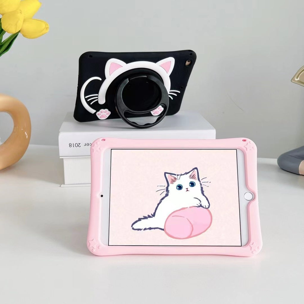 Support rotatif Cartoon Cat Face Tablet Case