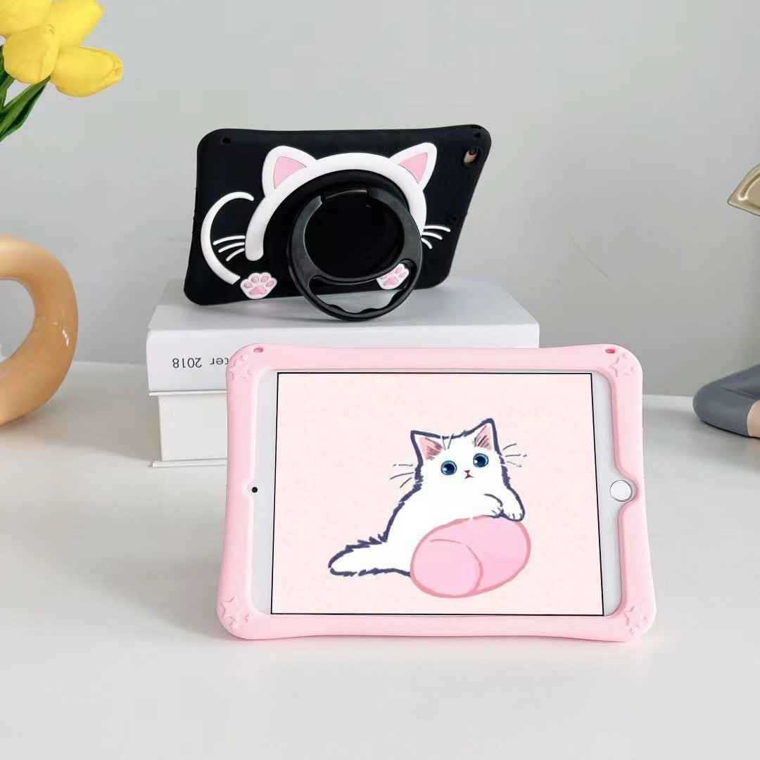 Support rotatif Cartoon Cat Face Tablet Case