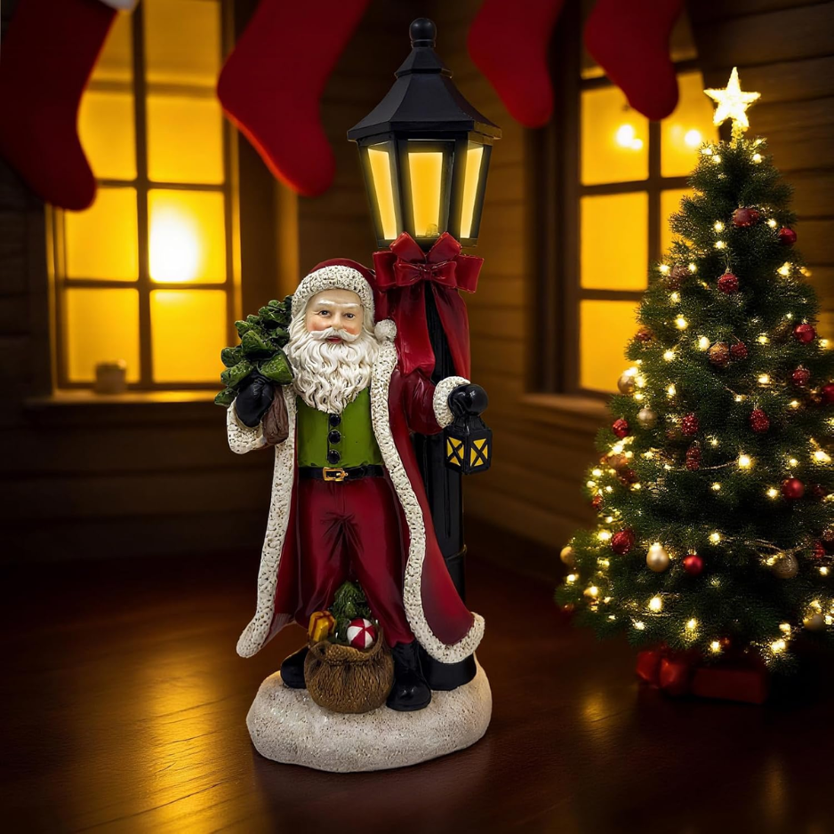 Noël Père Noël lumière pour Noël décoration de fête arbre d'ornement Claus Snowy lampe de sol Wint