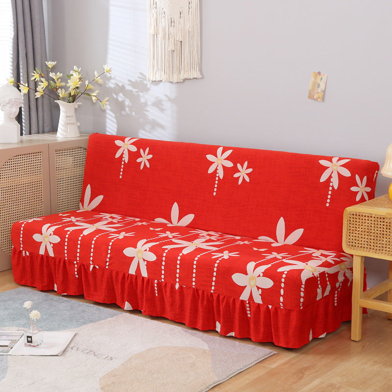 Slipcover stretch pour un lit sans bras encaissant simple simple housse de canapé pliable avec jupe