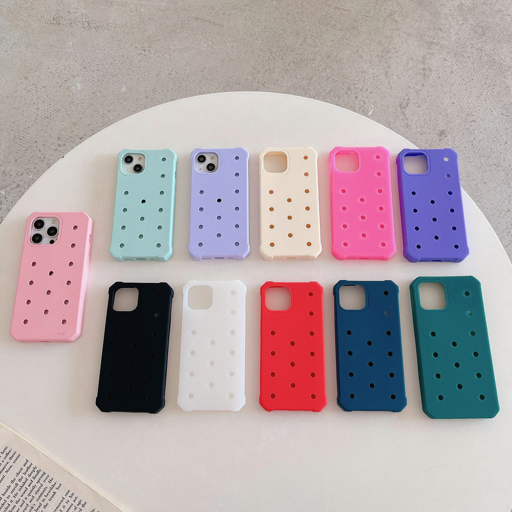 Couverture de protection du boîtier du téléphone du trou de silicone Trois dimensions