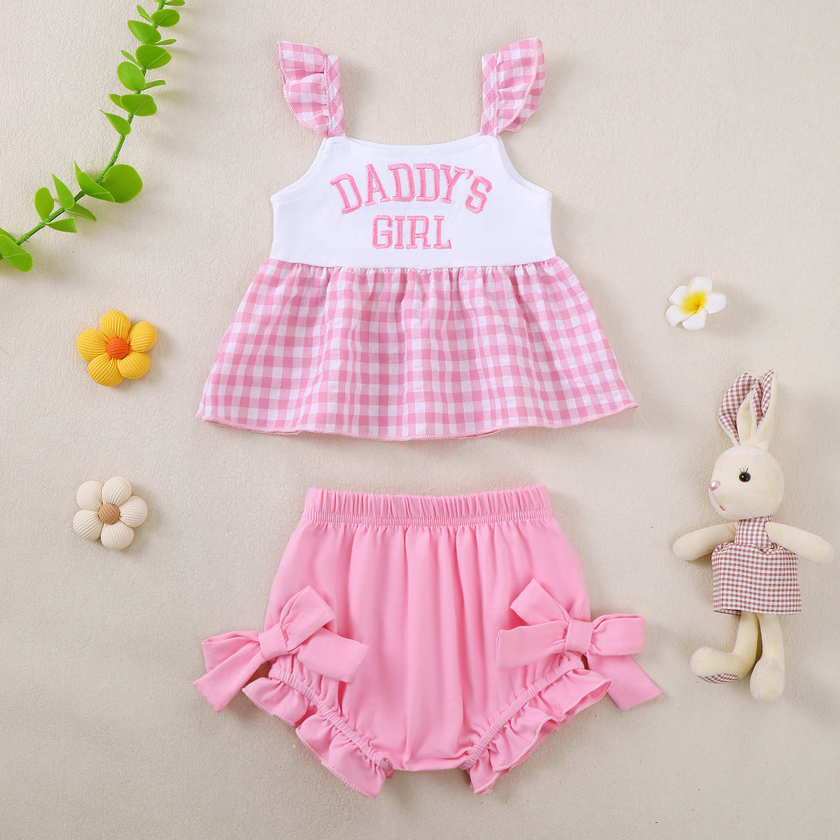 Camisole Blouse avec coton Bow tricot petit Harem Pantalon ensemble deux pièces