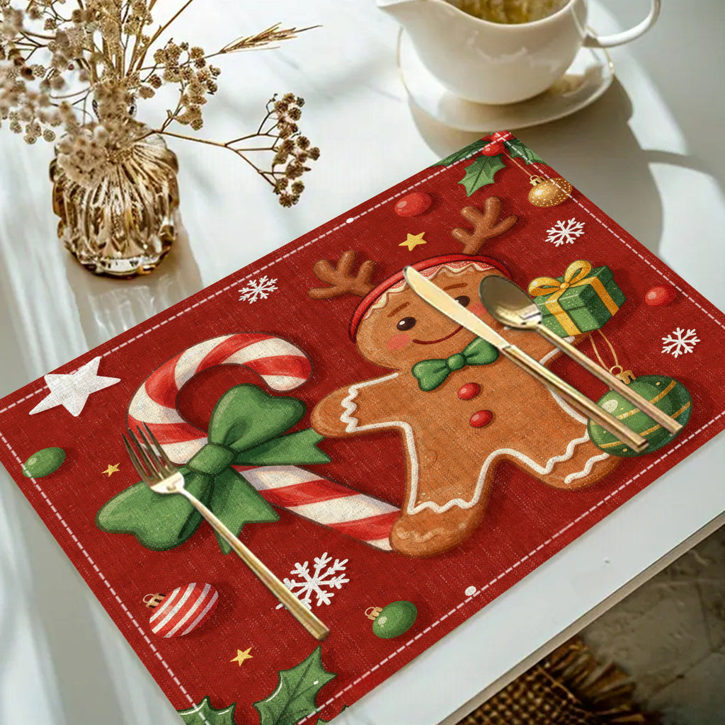 Table de table de Noël imprimée en lin