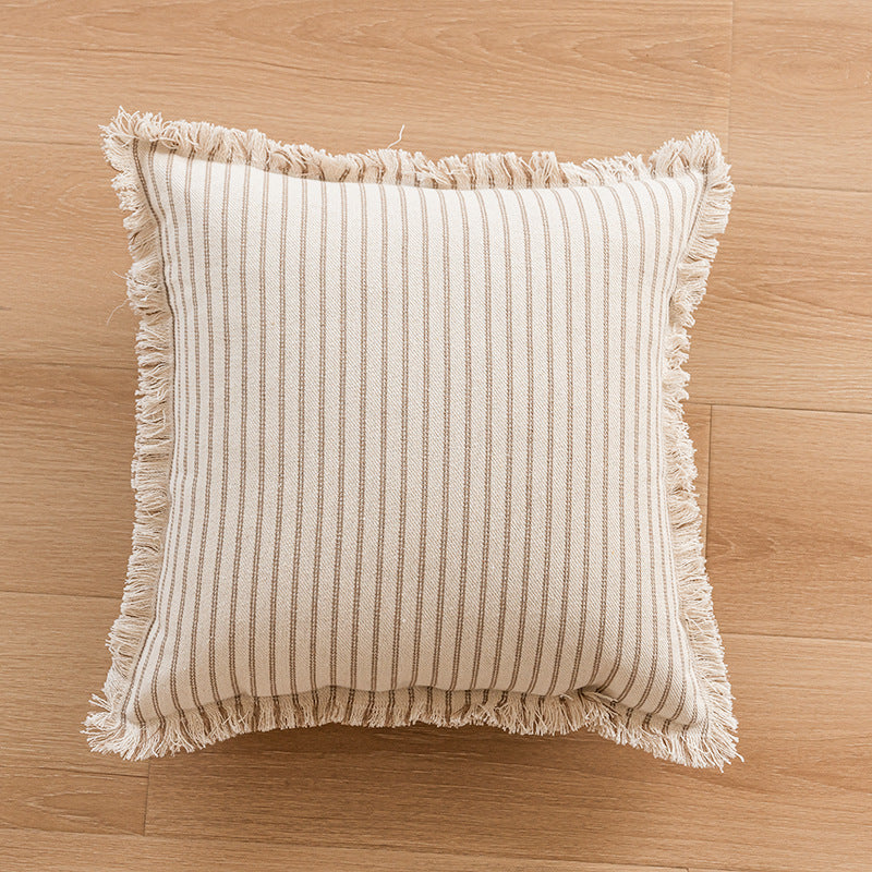 Couverture de coussin de bureau simple de Tassel rayé