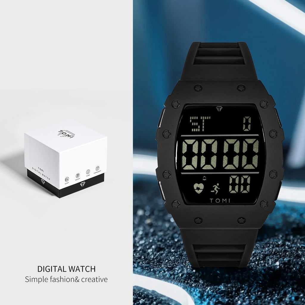 Style étudiant Trendy Montre homme bouton multifonction