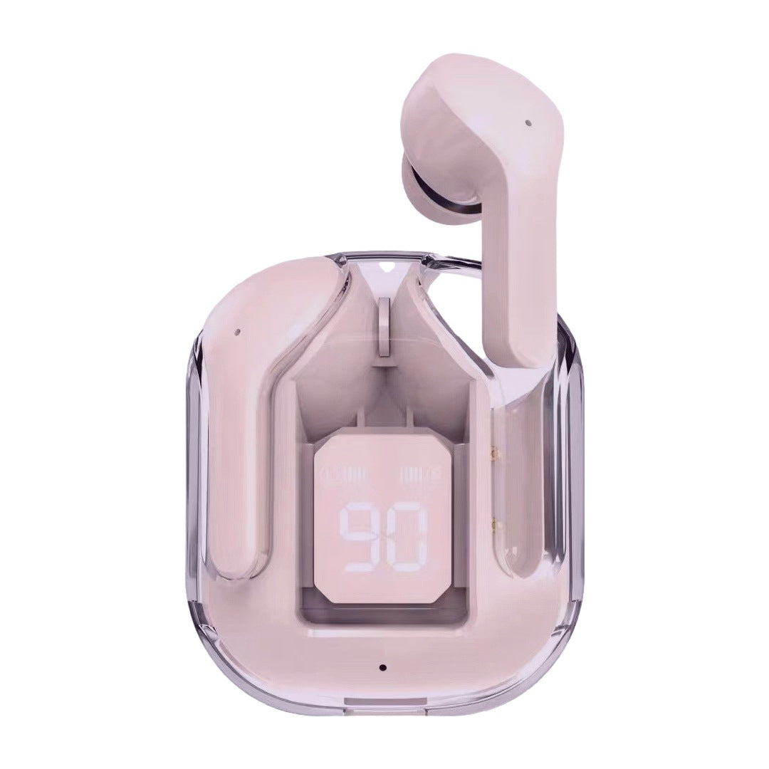 Casque Bluetooth sans fil True sans fil avec boîtier transparent