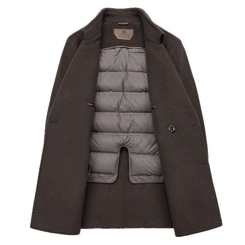 Survêtement en laine double face en col de taille moyenne pour hommes