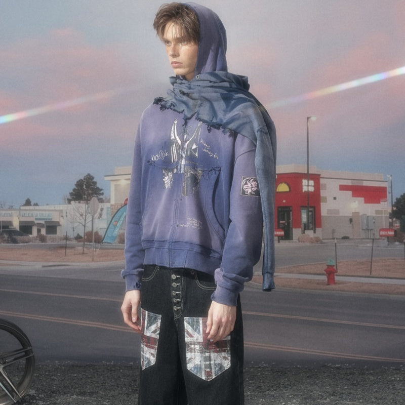 Gentian Violet Vampire Destruction Imprimer Hoodie