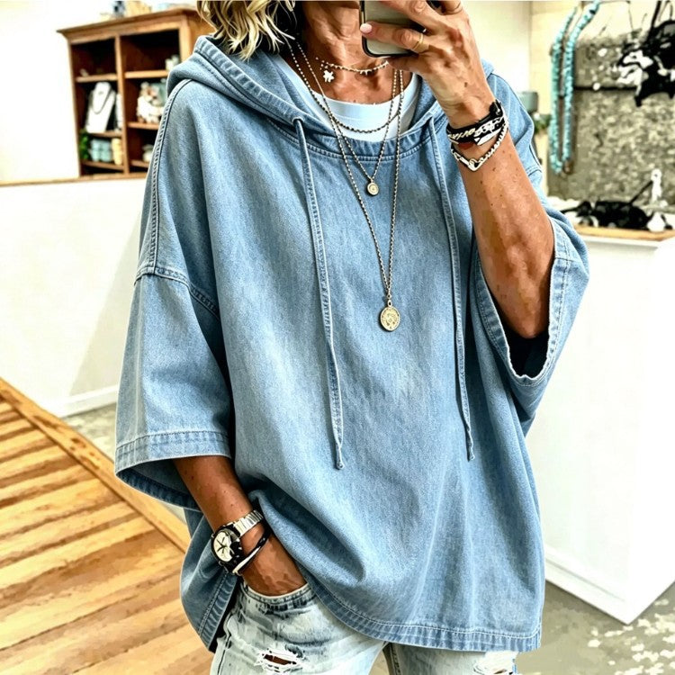 Veste en Denim à cordes à cordes à l'écart